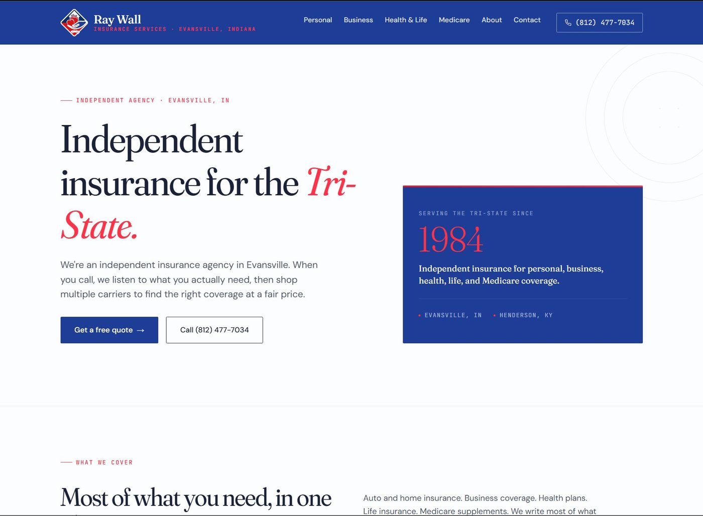 Ray Wall Insurance website